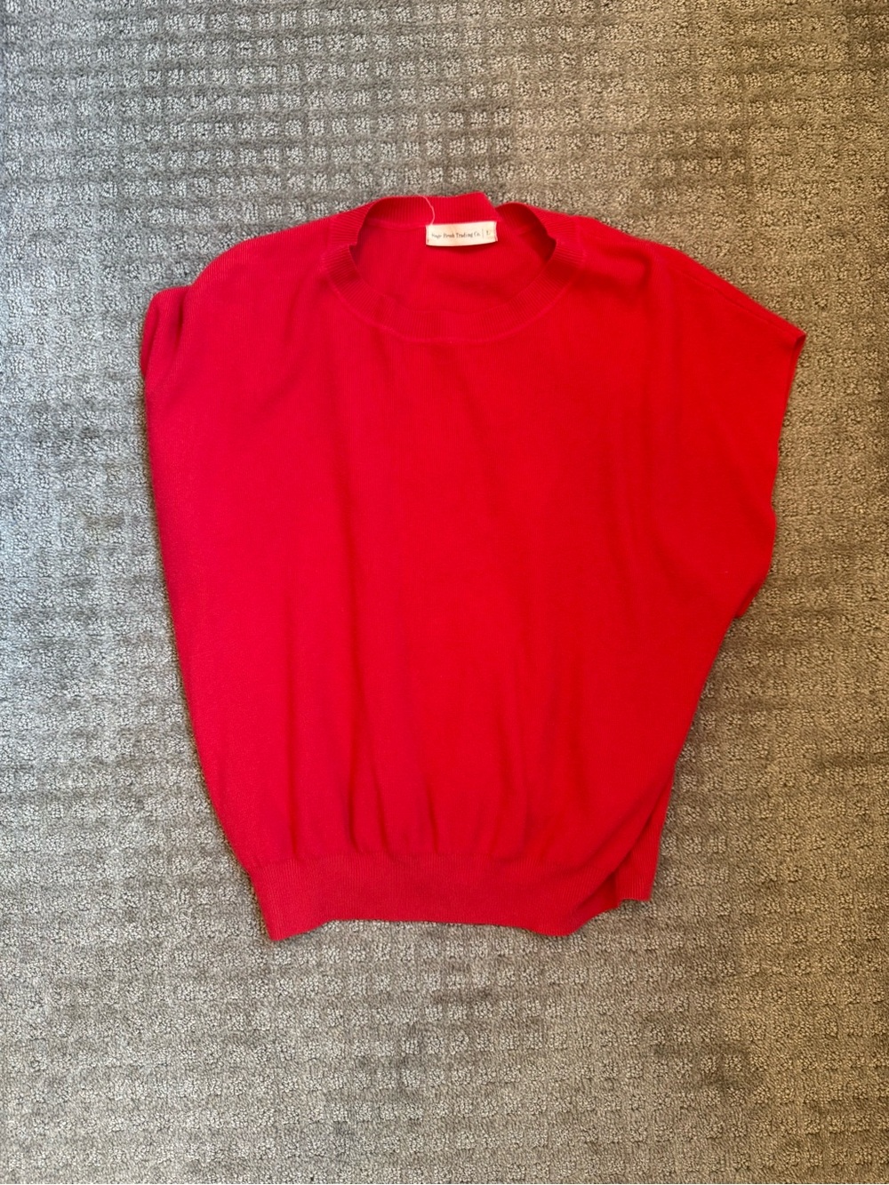 Bright Red Short Sleeve Knit Top